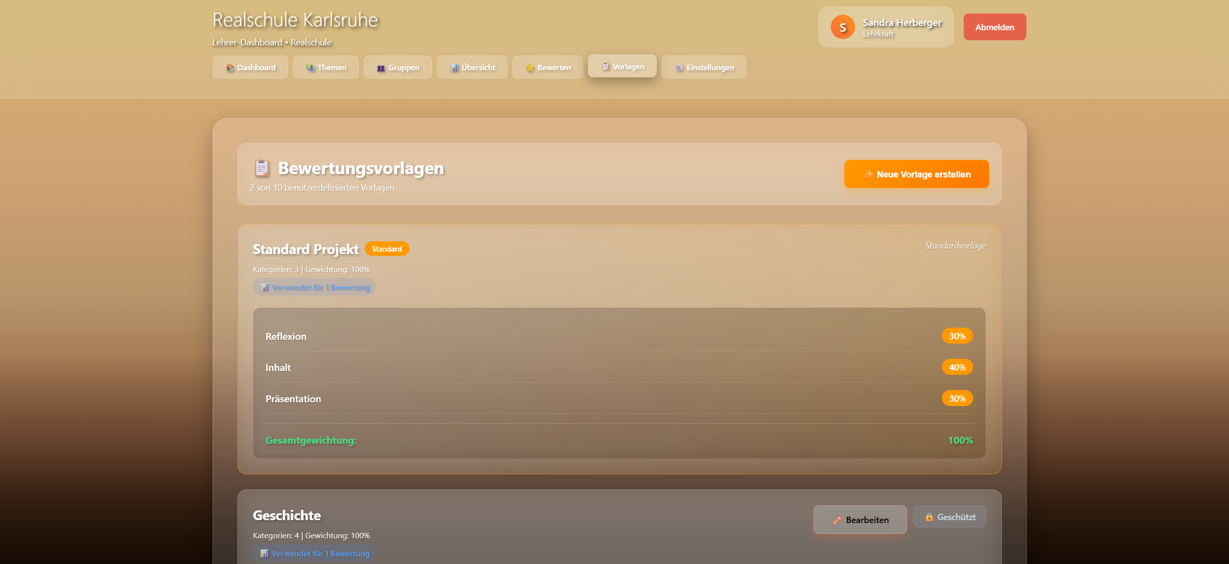 Lehrer-Dashboard Ansicht 5
