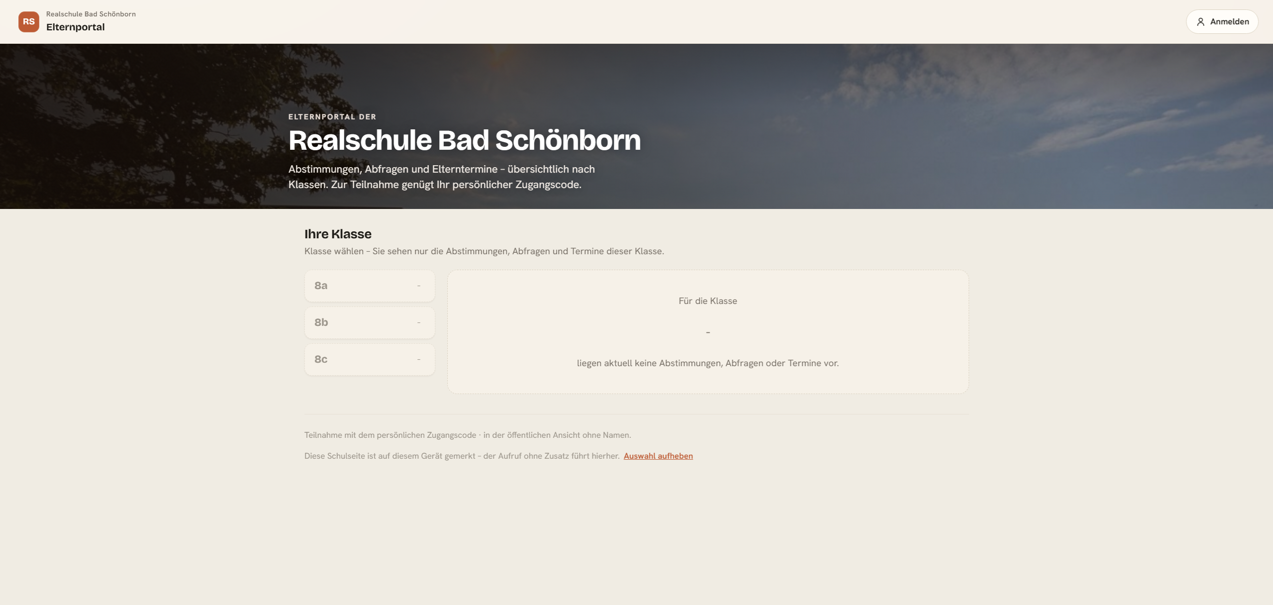 Ansicht aus Abstimmung