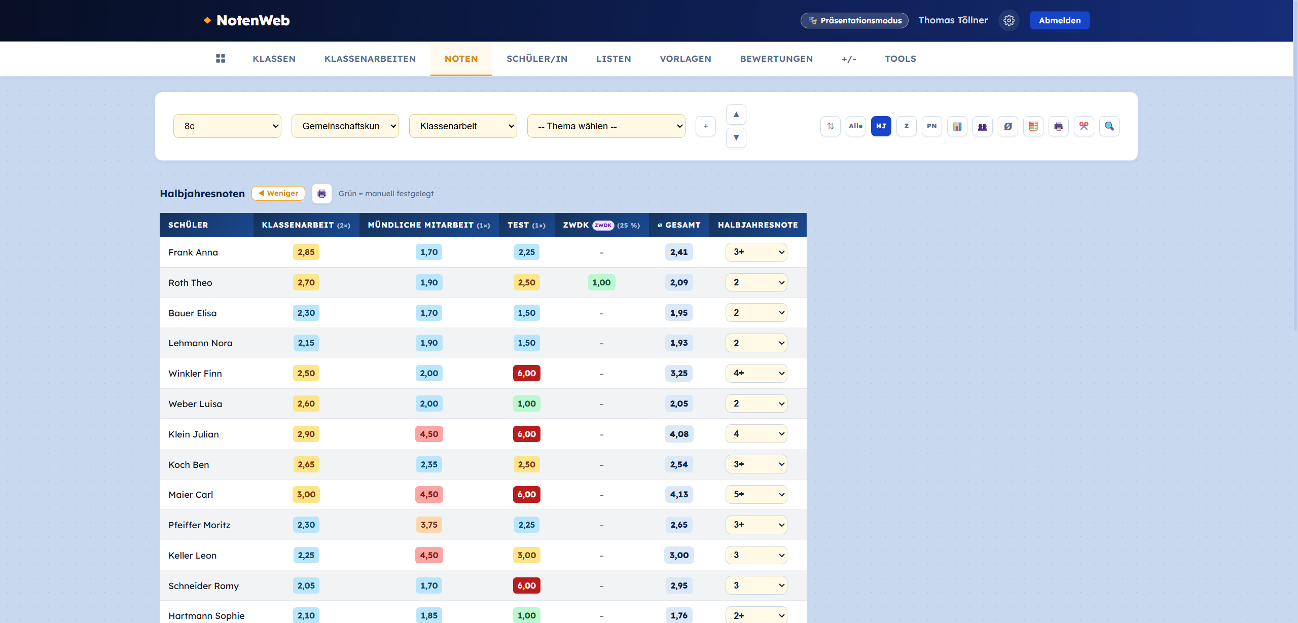 NotenWeb — Ansicht 5
