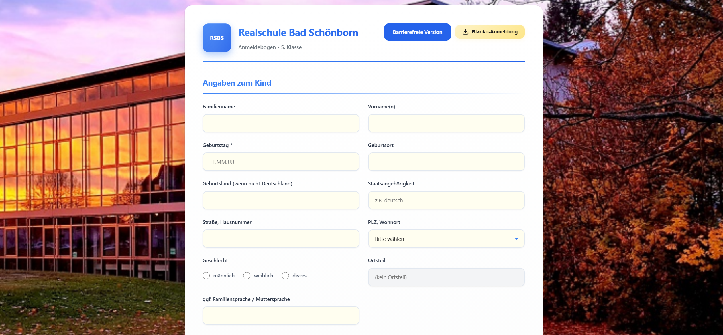 Schulanmeldungen Demo 1